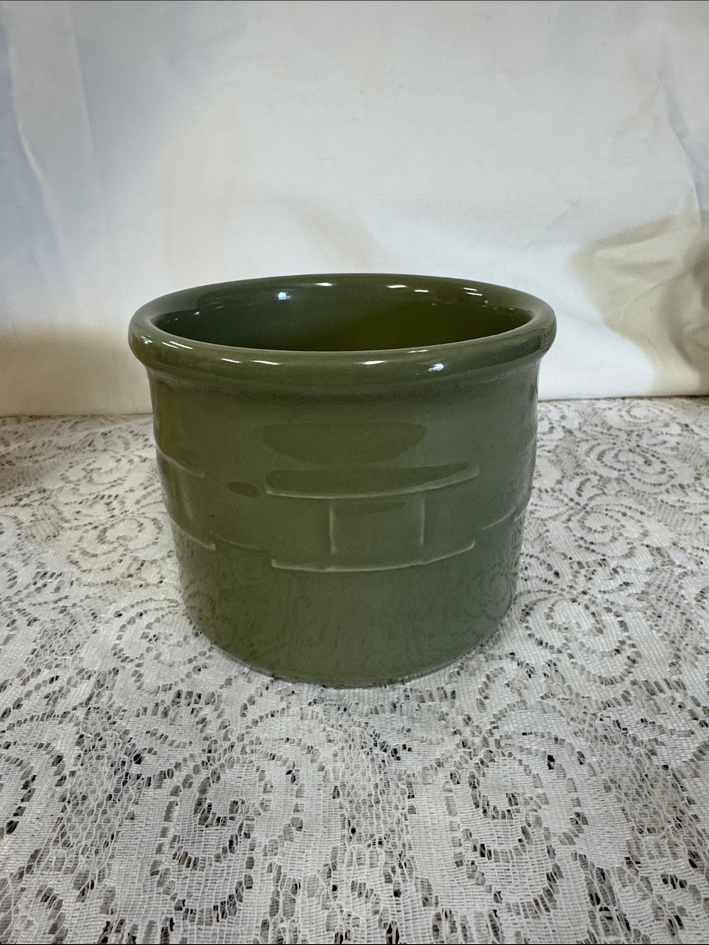 Longaberger Olive Green 1 Qt. Crock